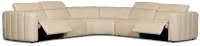Jace Ivory Lthr/vinyl Small Dual Power Reclining Two-arm Sectional