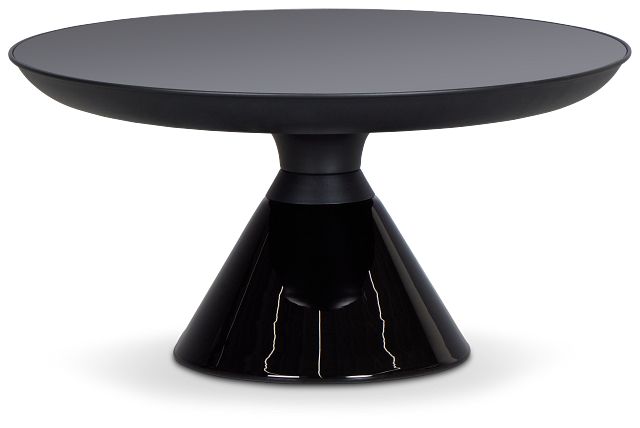 Ambrose Black Glass Round Coffee Table