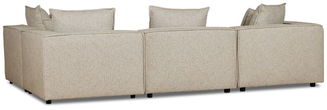 Tatum Beige Fabric 5pc Bumper Sectional