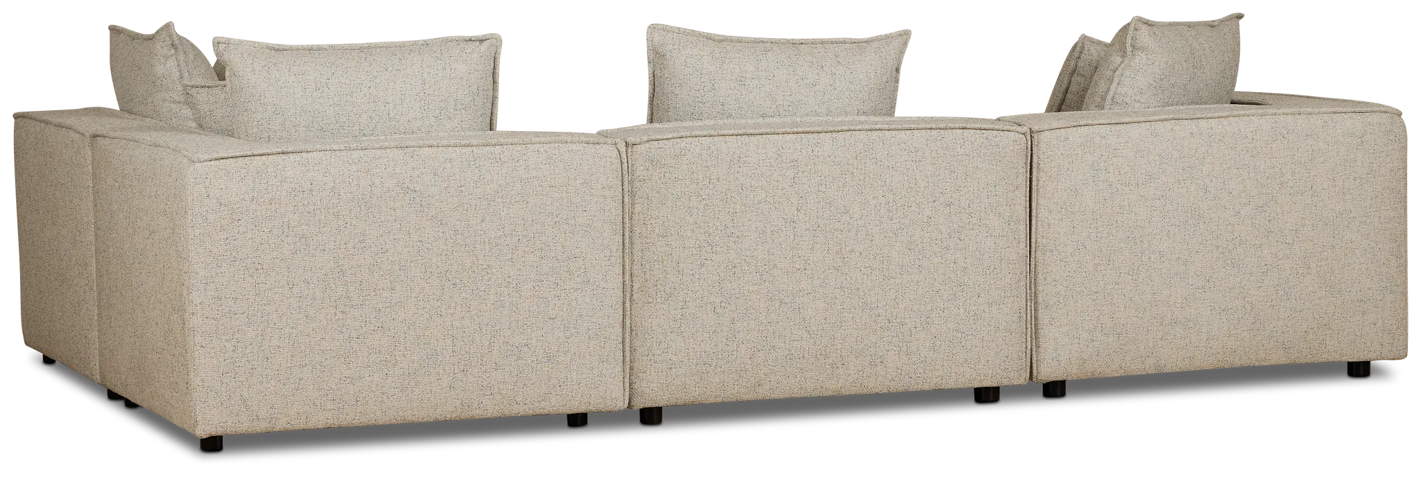 Tatum Beige Fabric 5pc Bumper Sectional