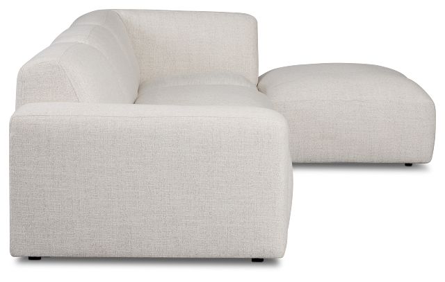 Baylor Light Beige Fabric 4-piece Right Facing Bumper Sectional