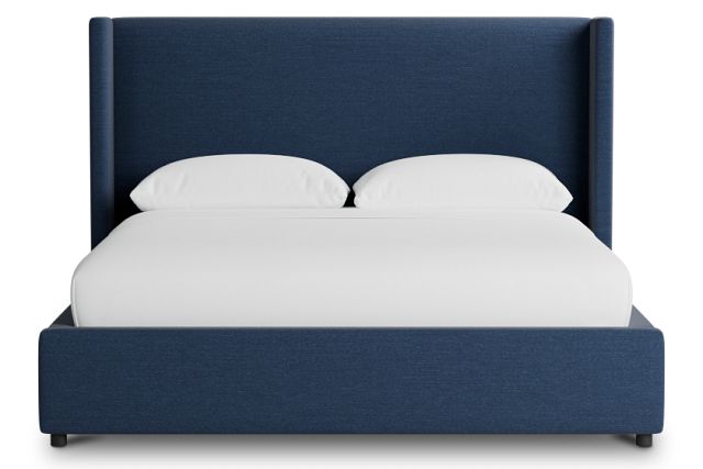 Captiva Peyton Dark Blue 48" Upholstered Shelter Bed