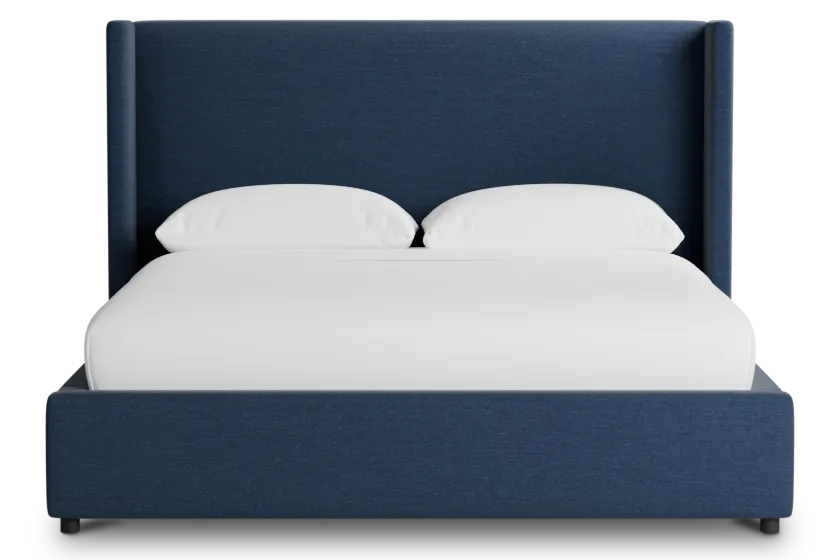 Captiva Peyton Dark Blue 48" Upholstered Shelter Bed