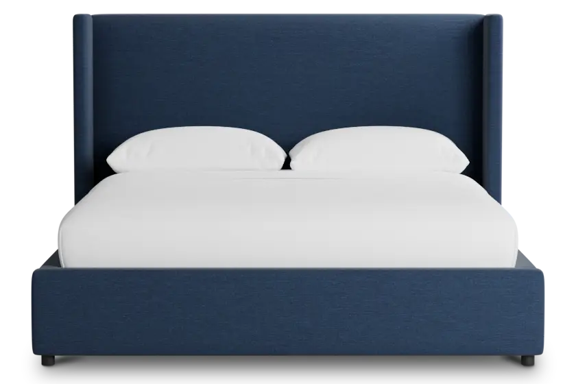 Captiva Peyton Dark Blue 48" Upholstered Shelter Bed Captiva Peyton Dark Blue 48" Upholstered Shelter Bed