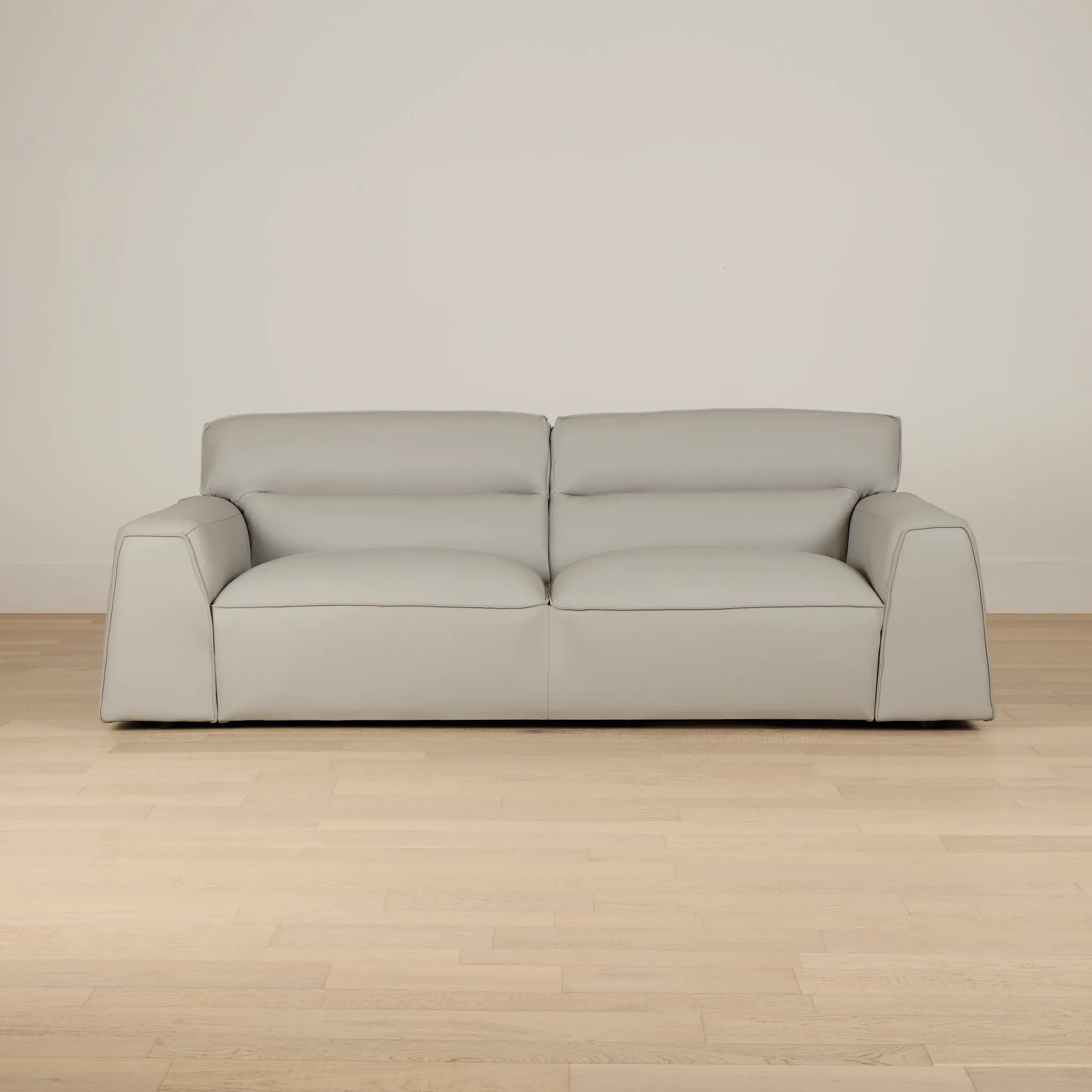 Blanca Gray Leather Sofa