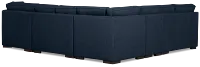 Sinclair Dark Blue Fabric Large Right Cuddler Sectional