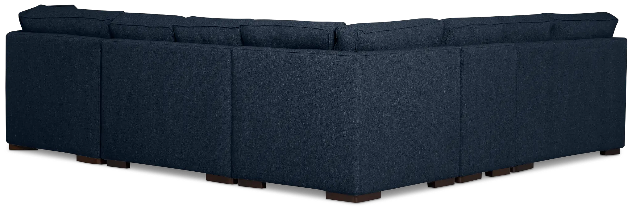Sinclair Dark Blue Fabric Large Right Cuddler Sectional Sinclair Dark Blue Fabric Large Right Cuddler Sectional
