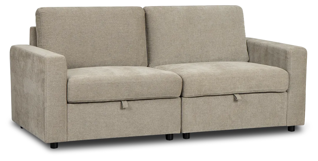 Addie Gray Fabric 2-piece Modular Storage Sofa