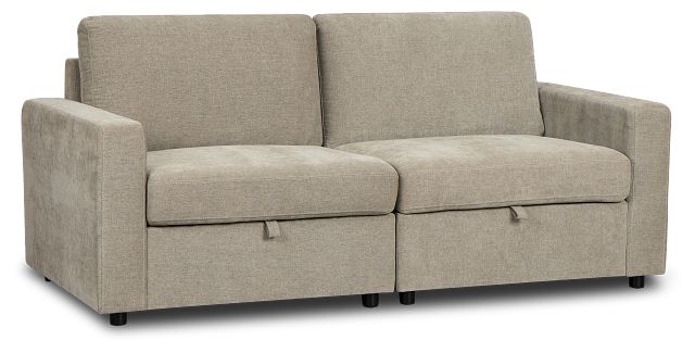 Addie Gray Fabric 2-piece Modular Storage Sofa