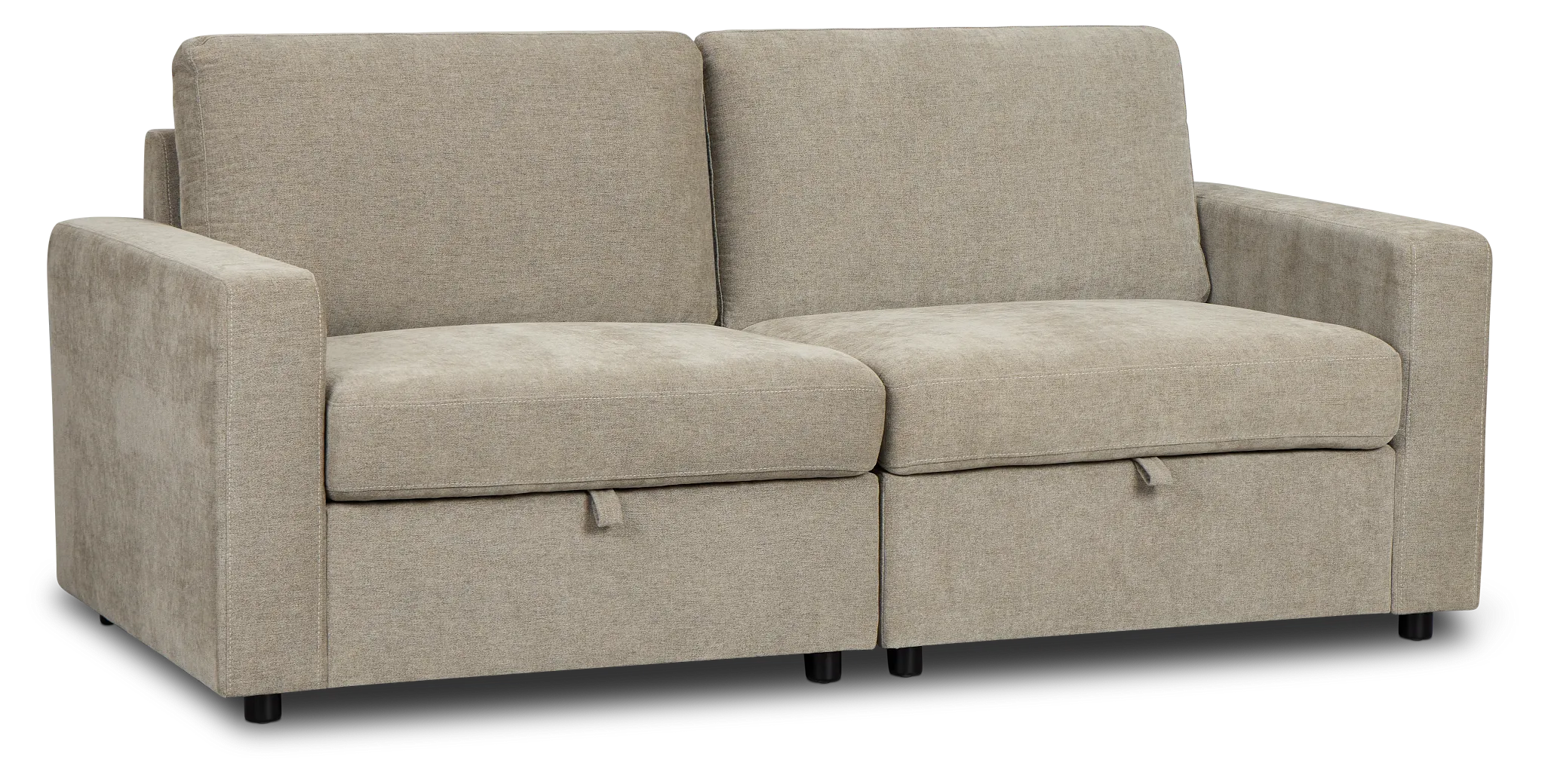 Addie Gray Fabric 2-piece Modular Storage Sofa