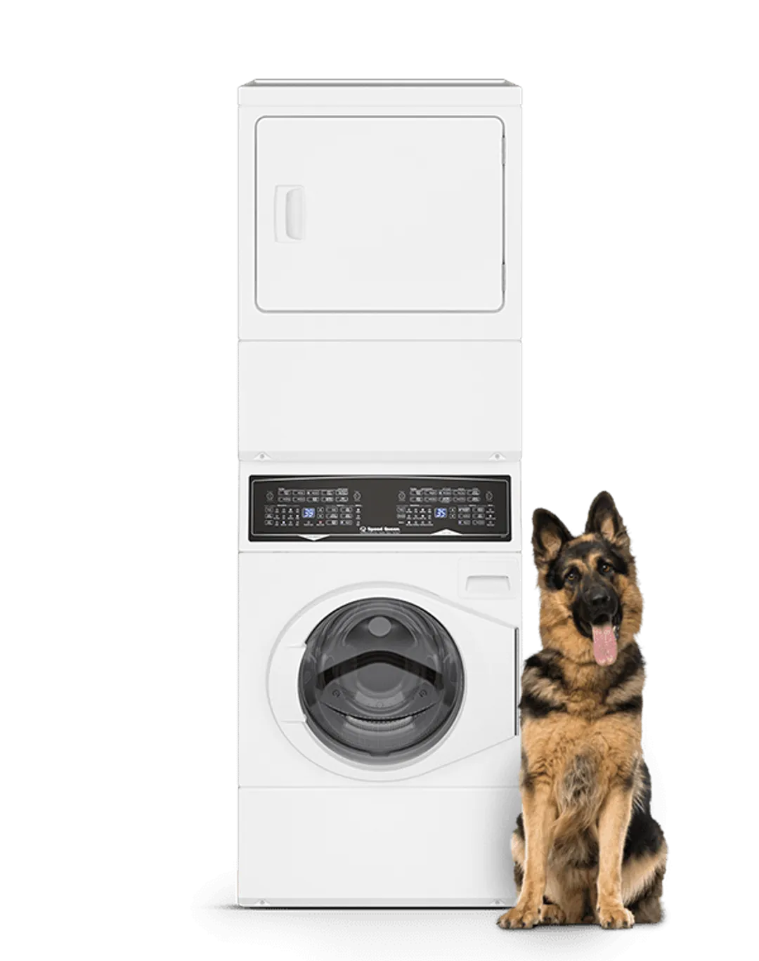 Speed Queen 7008 Series White Gas Laundry Center