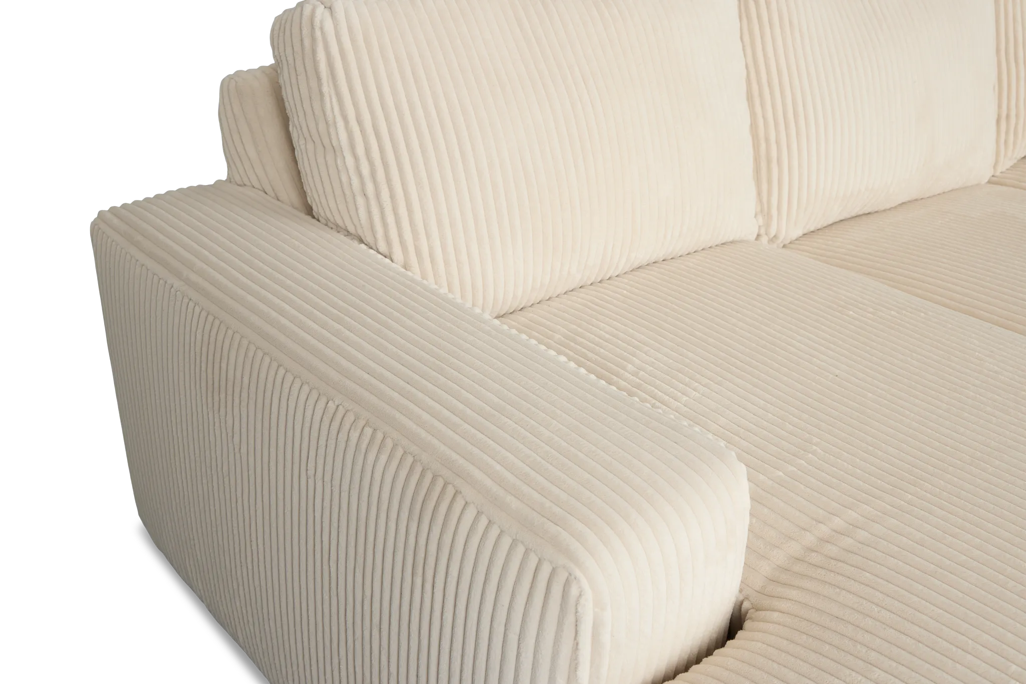 Charlie Ivory Fabric Left Chaise Sectional