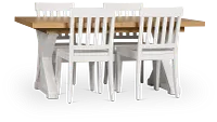 Nantucket Two-tone Rect Table & 4 White Wood Chairs