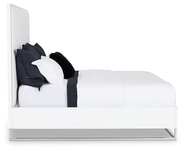 Miami White Uph Platform Bed