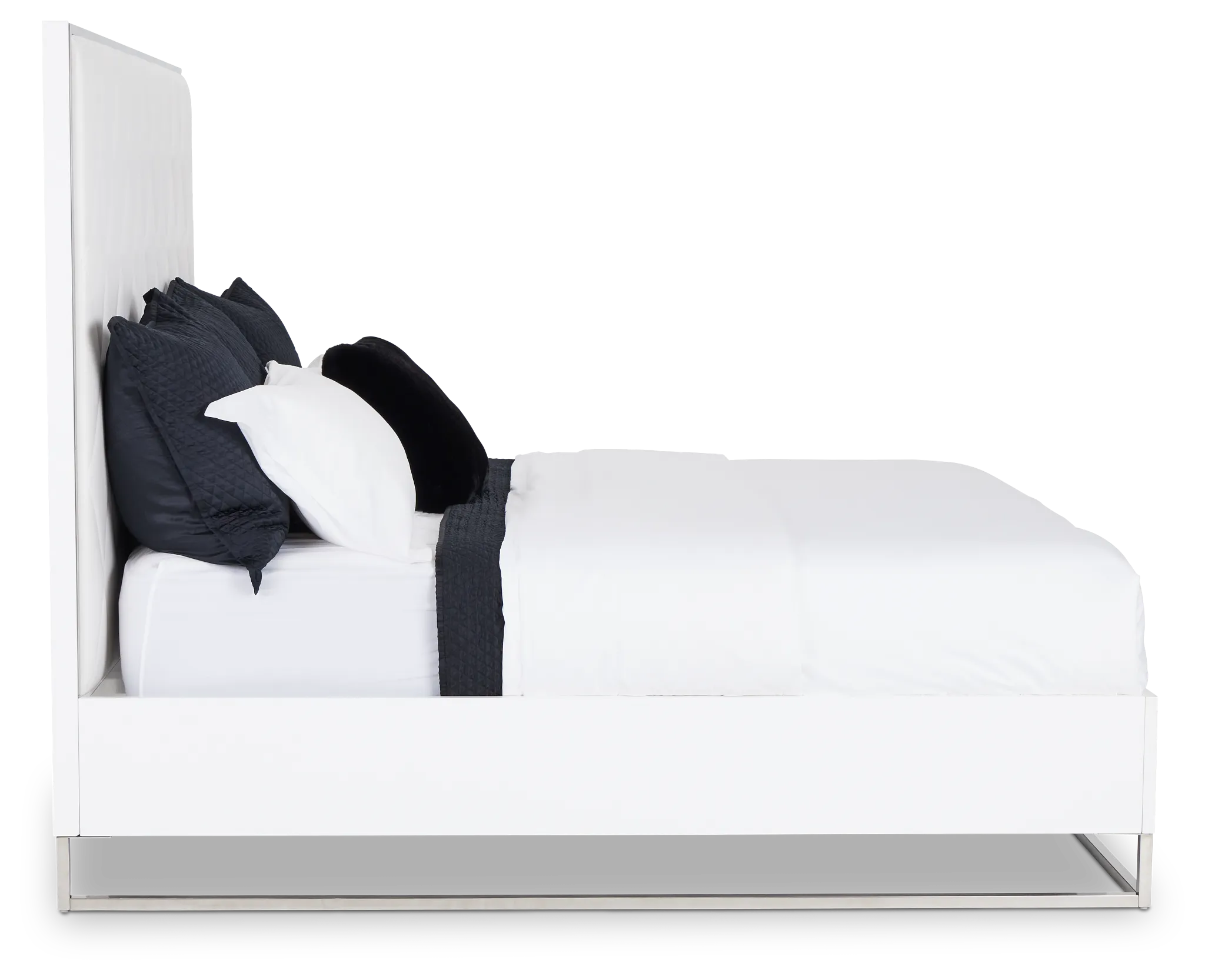 Miami White Uph Platform Bed