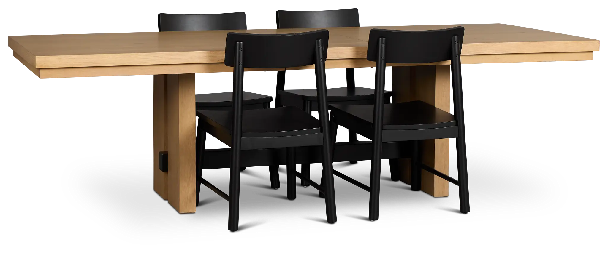 Highland Light Tone Rect Table & 4 Wood Chairs Highland Light Tone Rect Table & 4 Wood Chairs