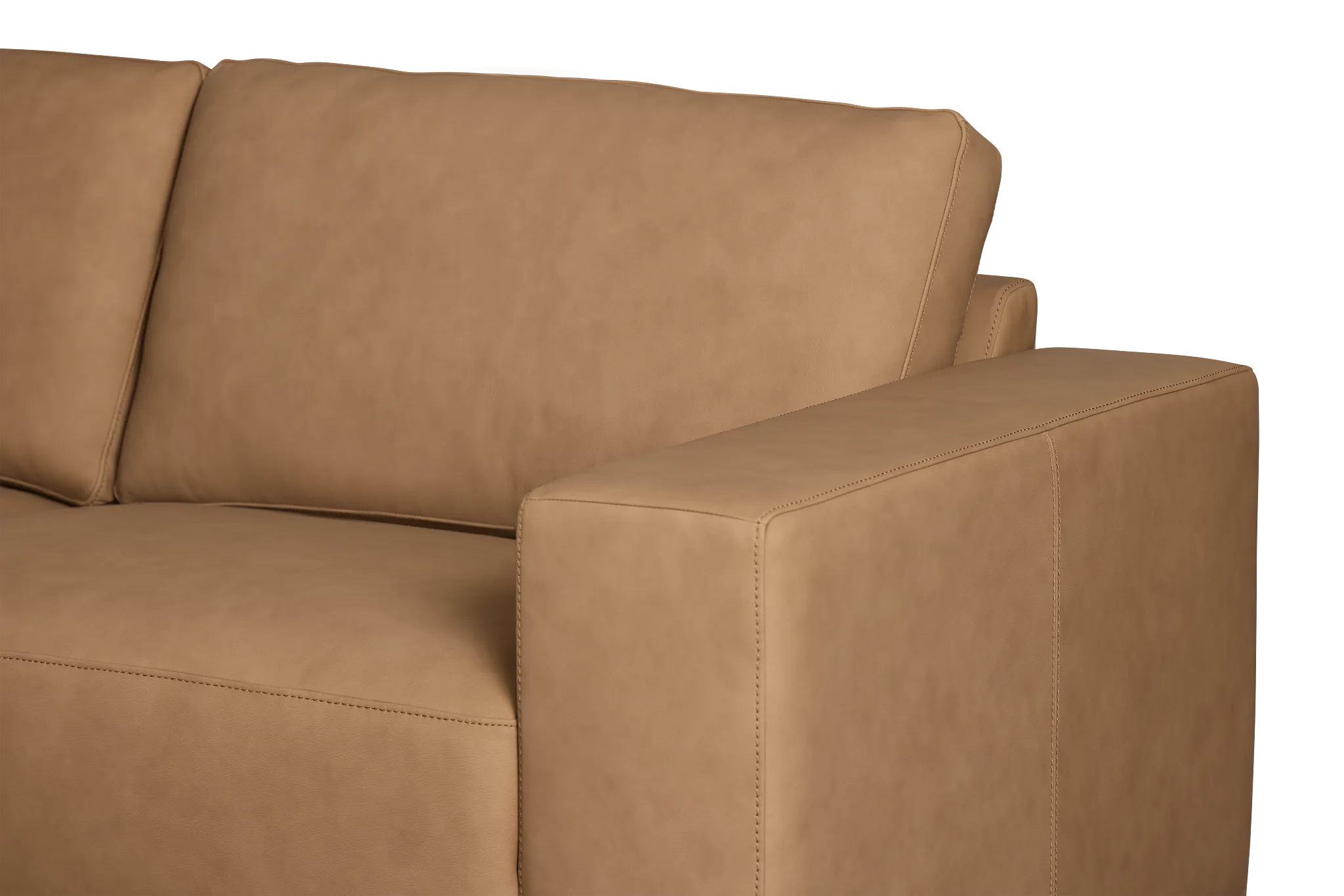 Kellan Light Brown Leather Large Two-arm Sectional