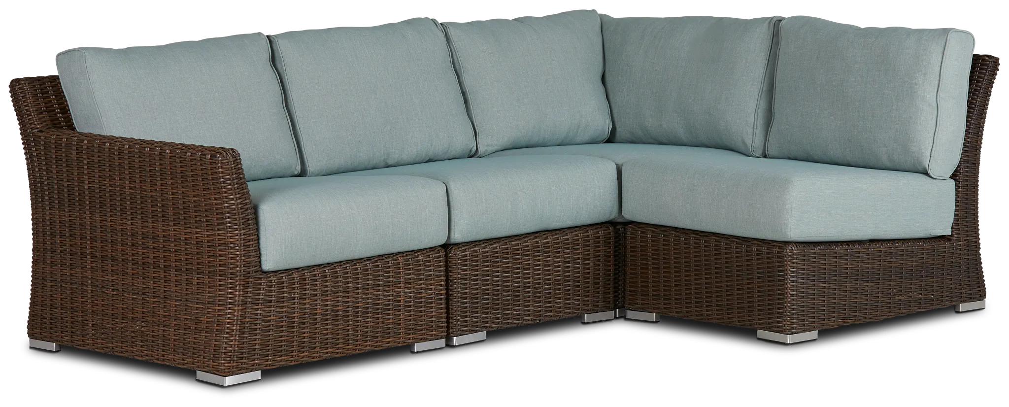 Southport Teal Left 4-piece Modular Sectional
