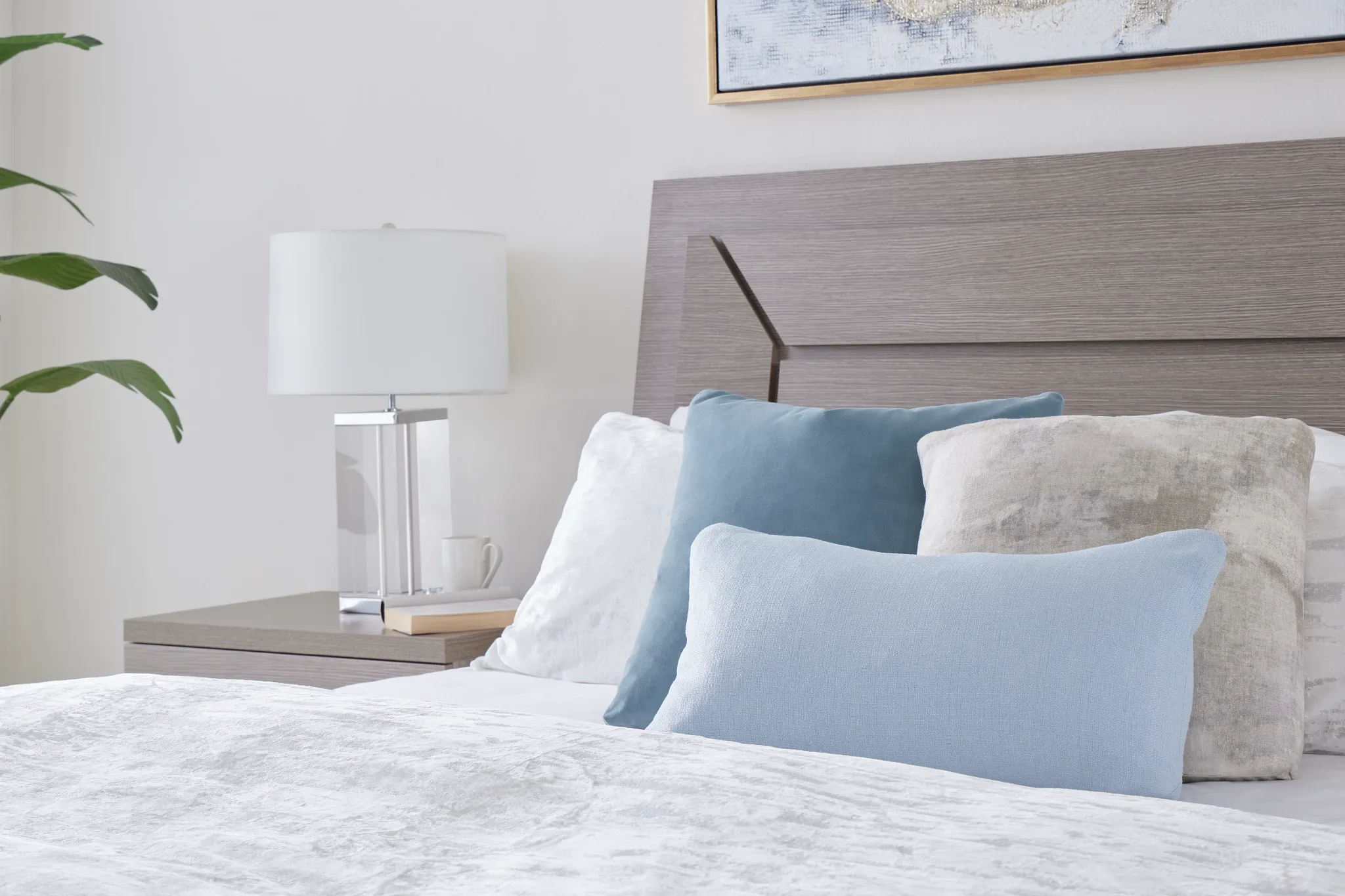 Zeke Light Blue Lumbar Accent Pillow