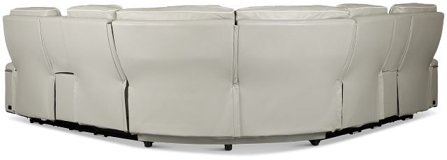 Nova Light Gray Lthr/vinyl Medium 2-arm Dual Power Massage Sectional