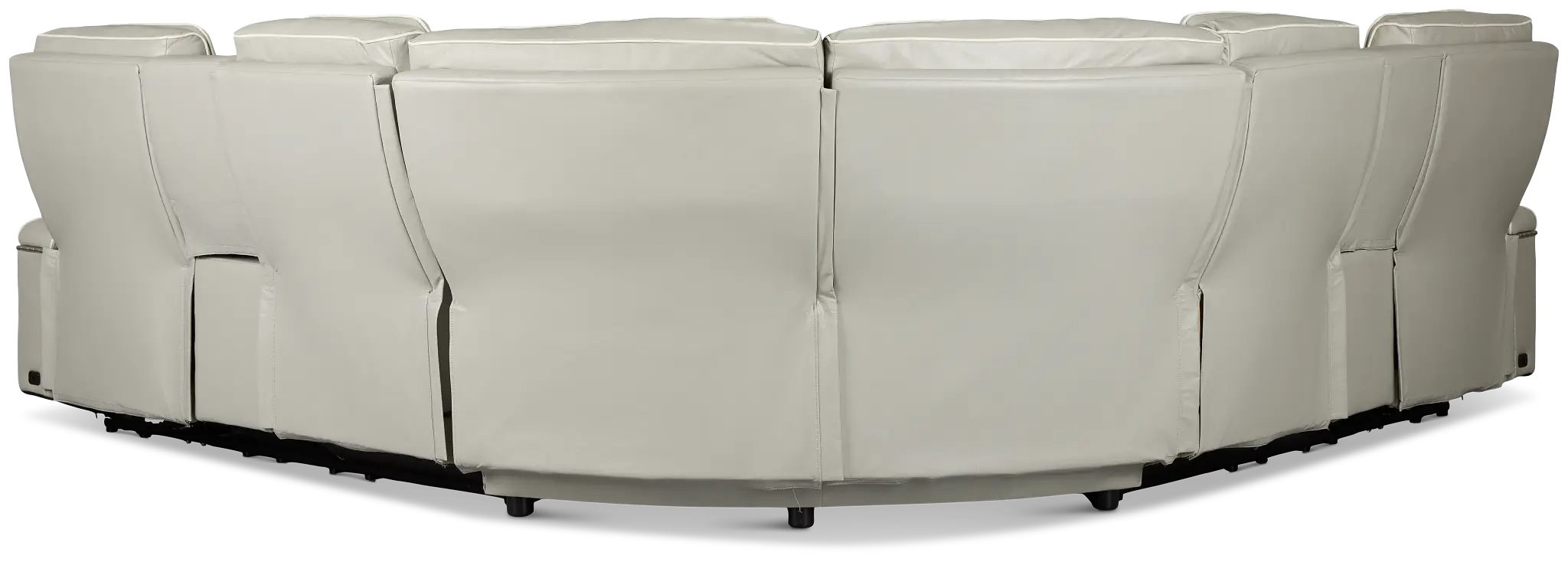 Nova Light Gray Lthr/vinyl Medium 2-arm Dual Power Massage Sectional Nova Light Gray Lthr/vinyl Medium 2-arm Dual Power Massage Sectional