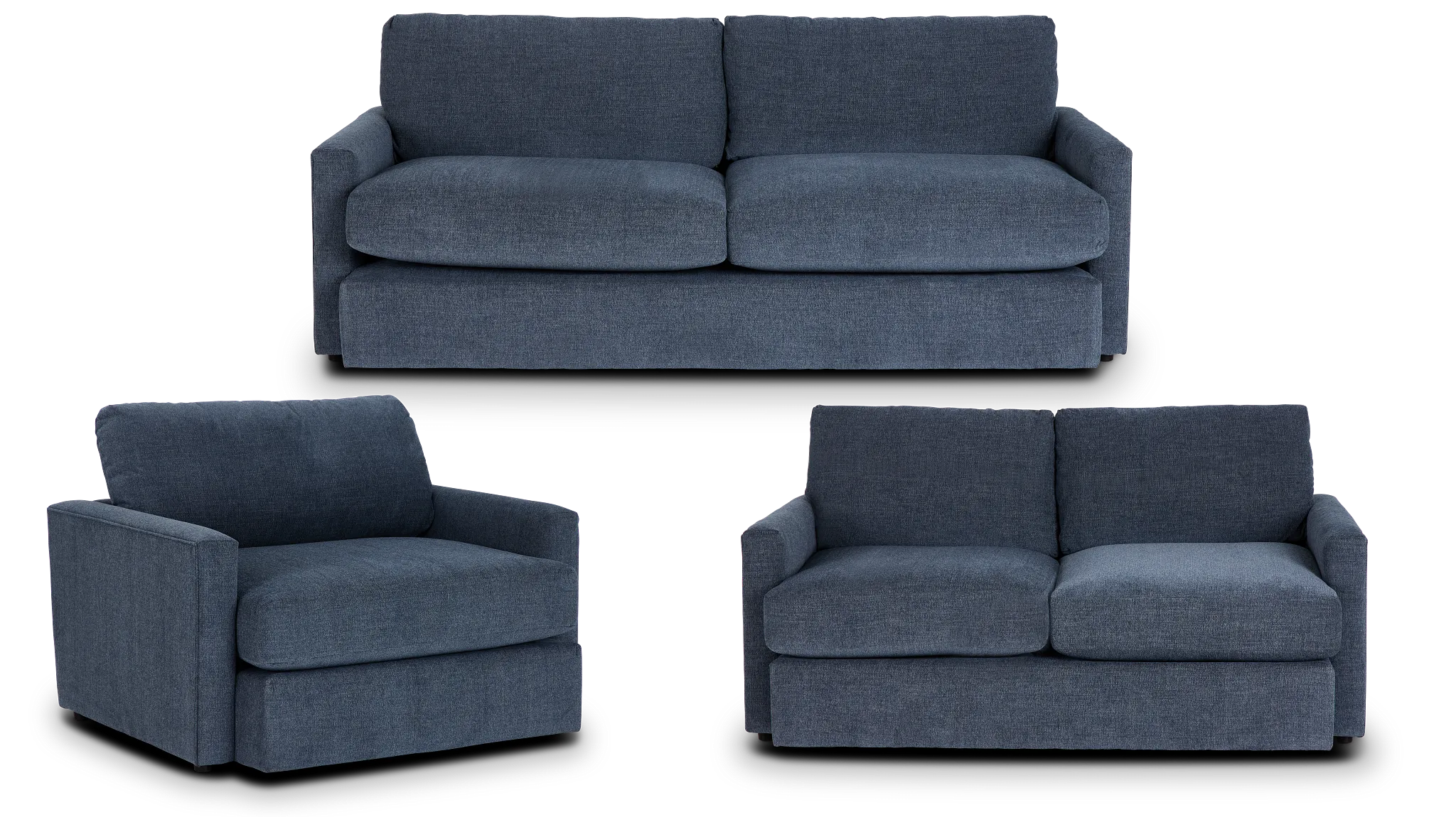 Noah Blue Fabric Living Room