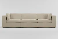 Destin Peyton Beige Fabric 3-piece Modular Sofa