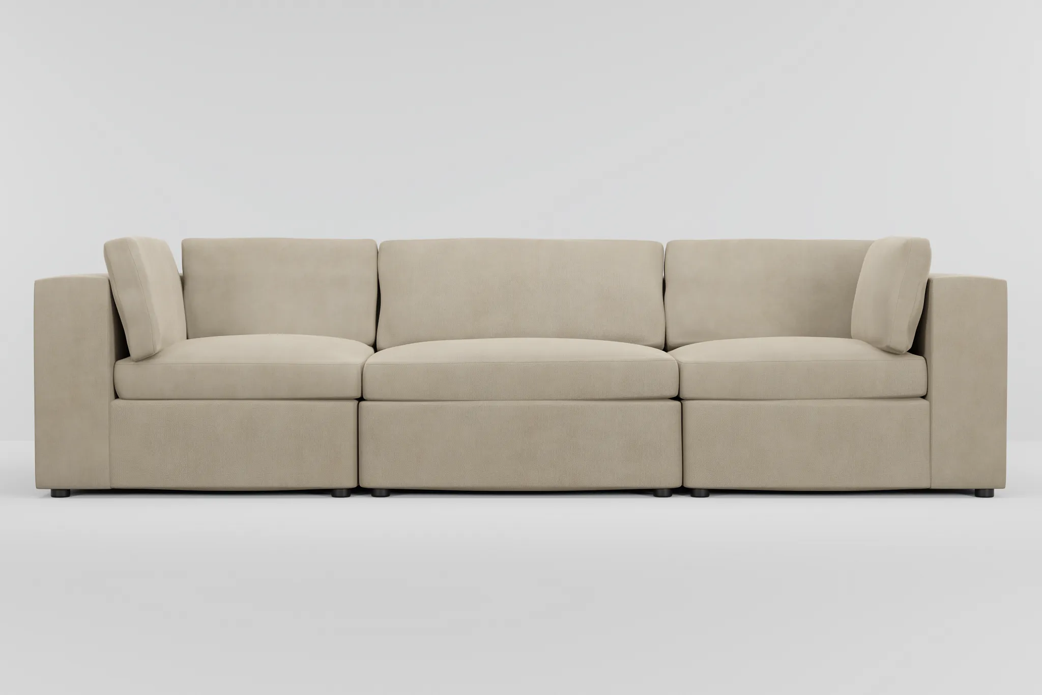 Destin Peyton Beige Fabric 3-piece Modular Sofa