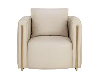 Abbey Beige Lthr/vinyl Accent Chair