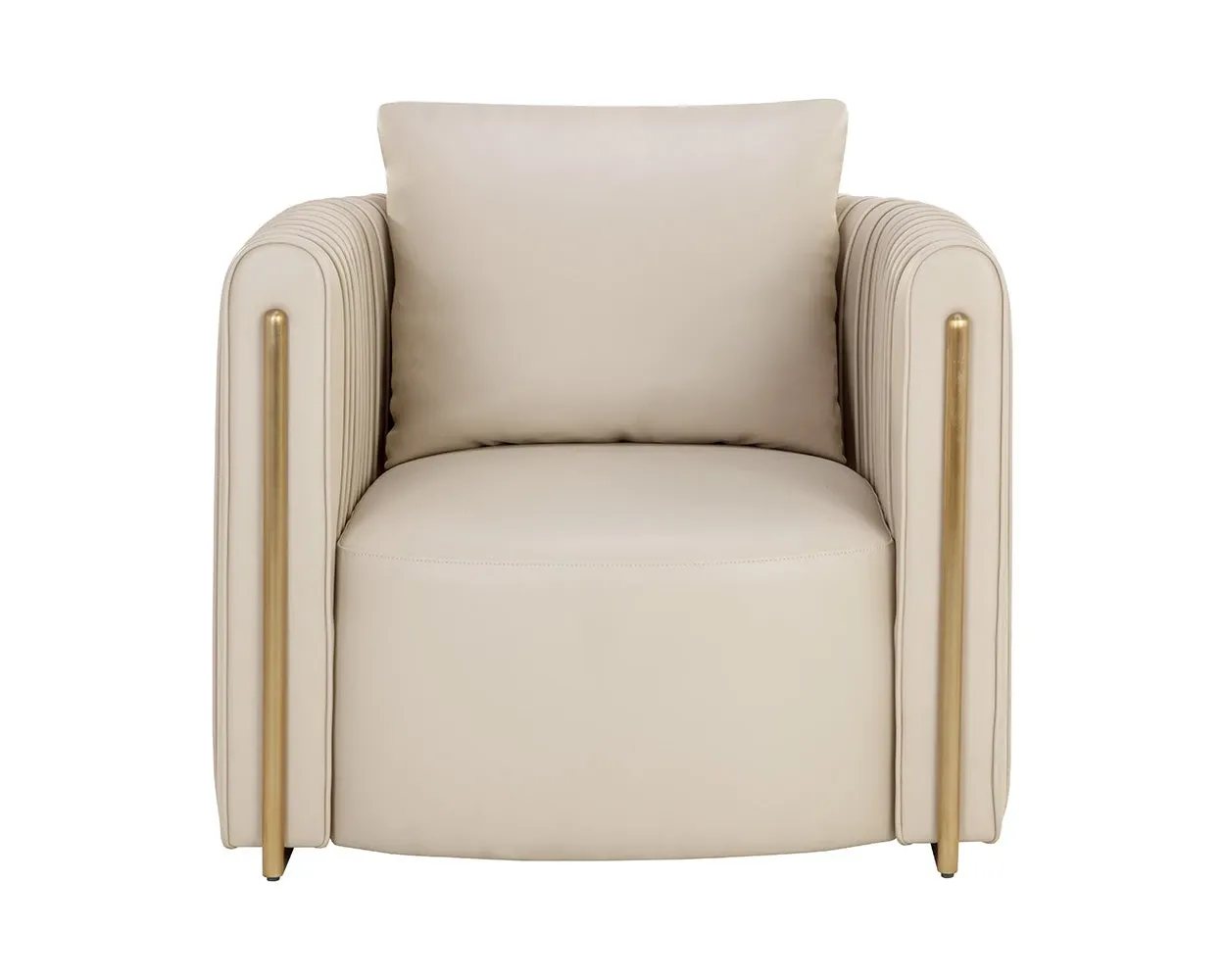 Abbey Beige Lthr/vinyl Accent Chair