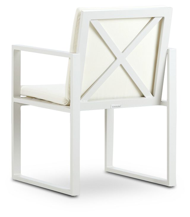 Linear White Aluminum Arm Chair