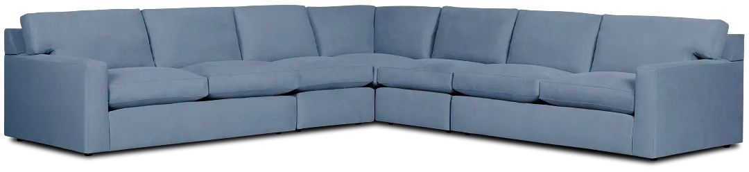 Hudson Blue Fabric Large Two-arm Sectional