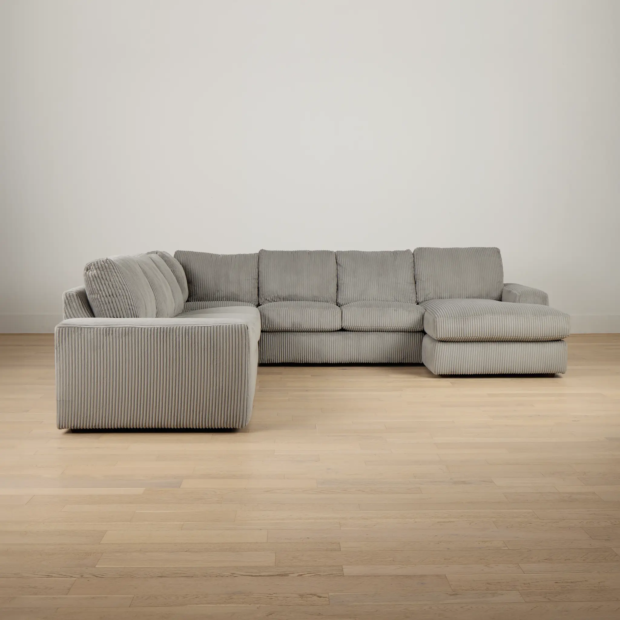 Charlie Gray Fabric Large Right Chaise Sectional Charlie Gray Fabric Large Right Chaise Sectional