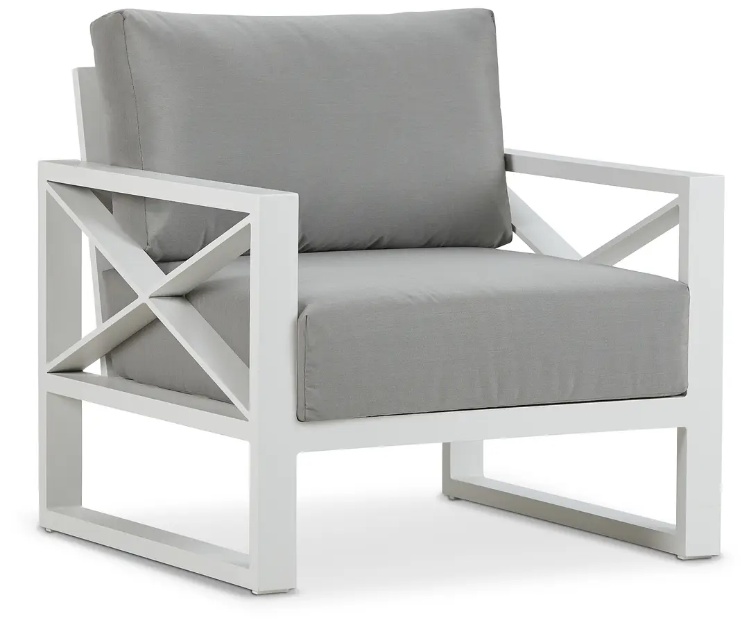 Linear White Dark Gray Aluminum Chair Linear White Dark Gray Aluminum Chair