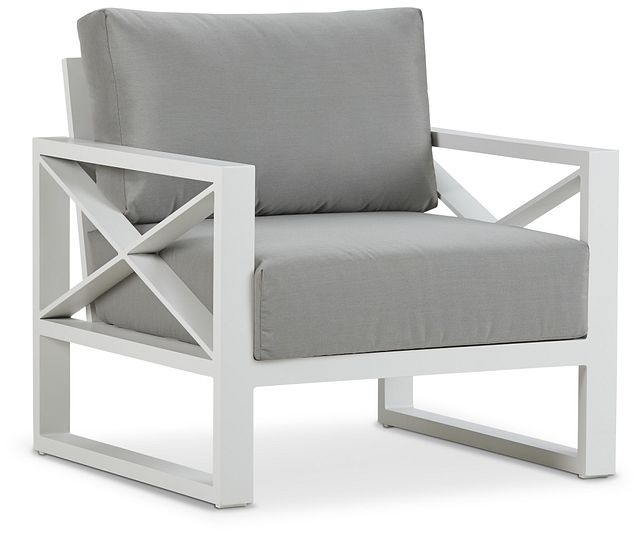 Linear White Dark Gray Aluminum Chair