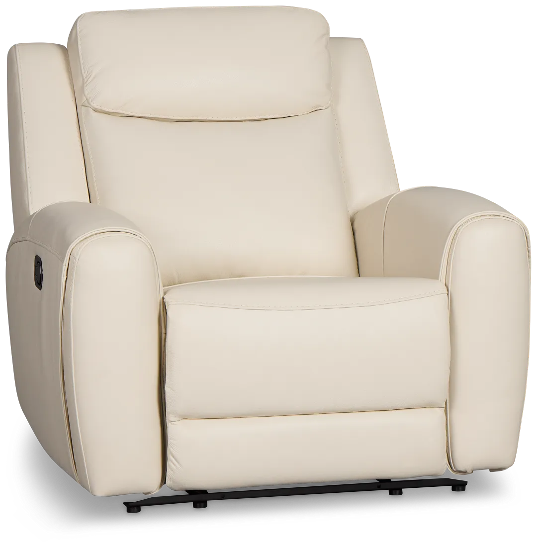 Walker Ivory Lthr/vinyl Recliner