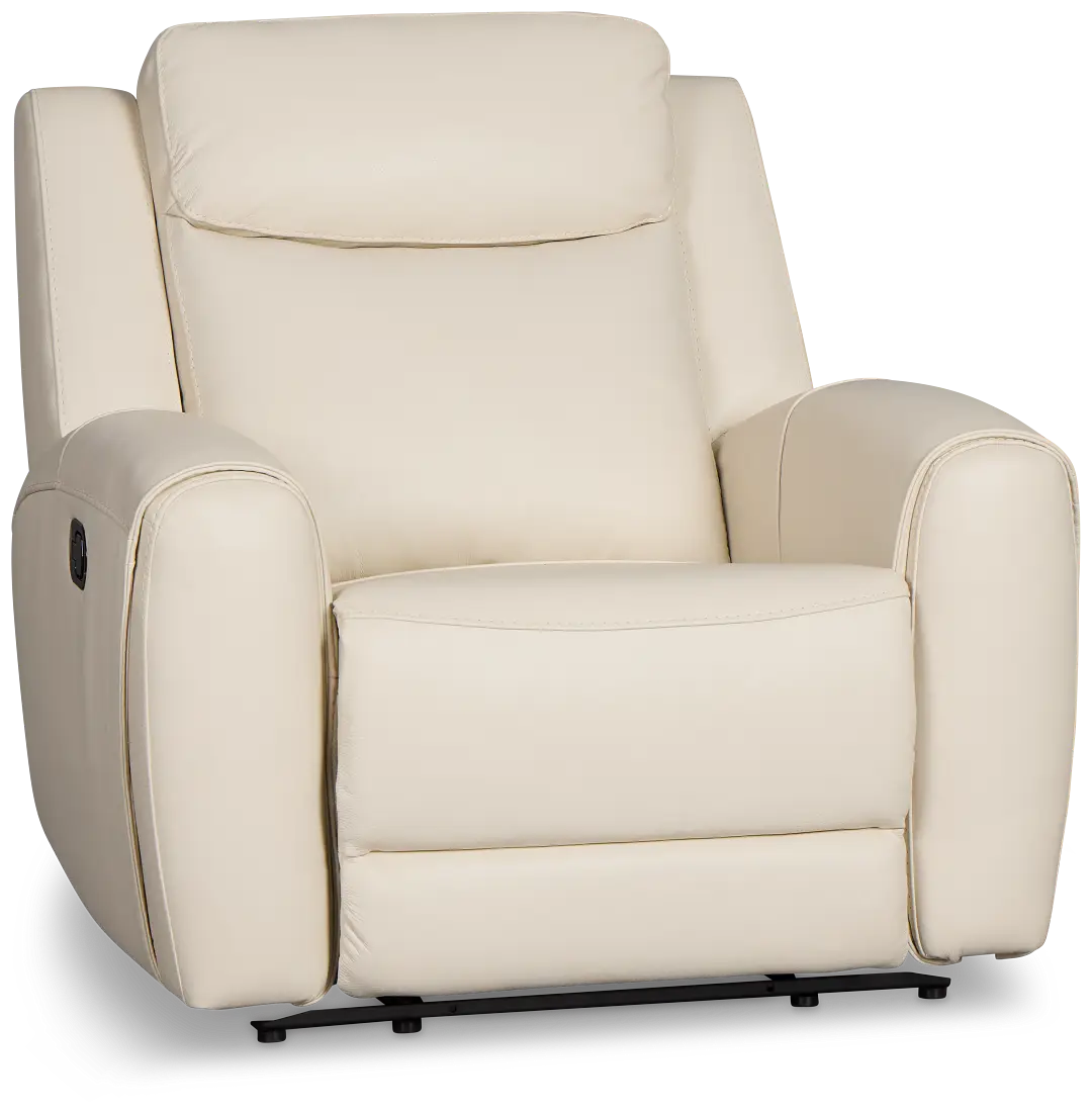 Walker Ivory Lthr/vinyl Recliner Walker Ivory Lthr/vinyl Recliner
