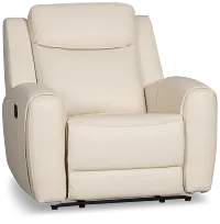 Walker Ivory Lthr/vinyl Recliner