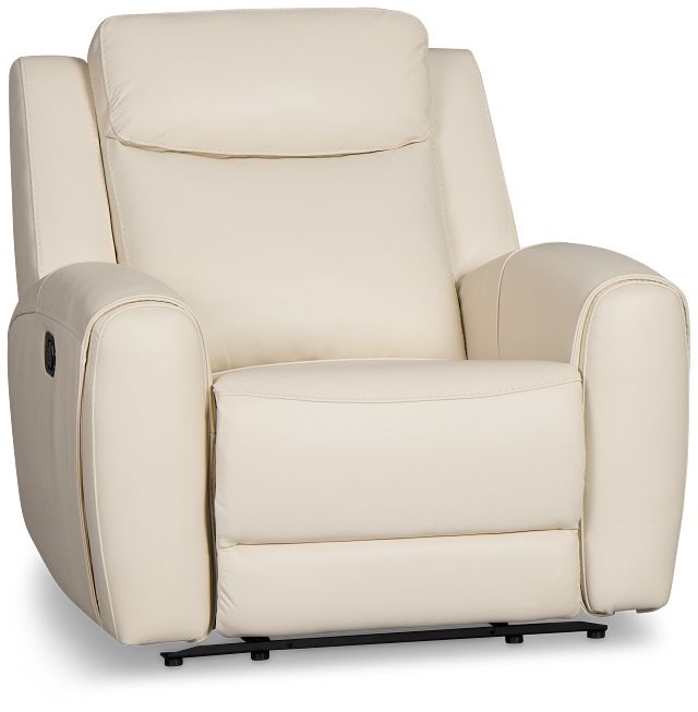 Walker Ivory Lthr/vinyl Recliner