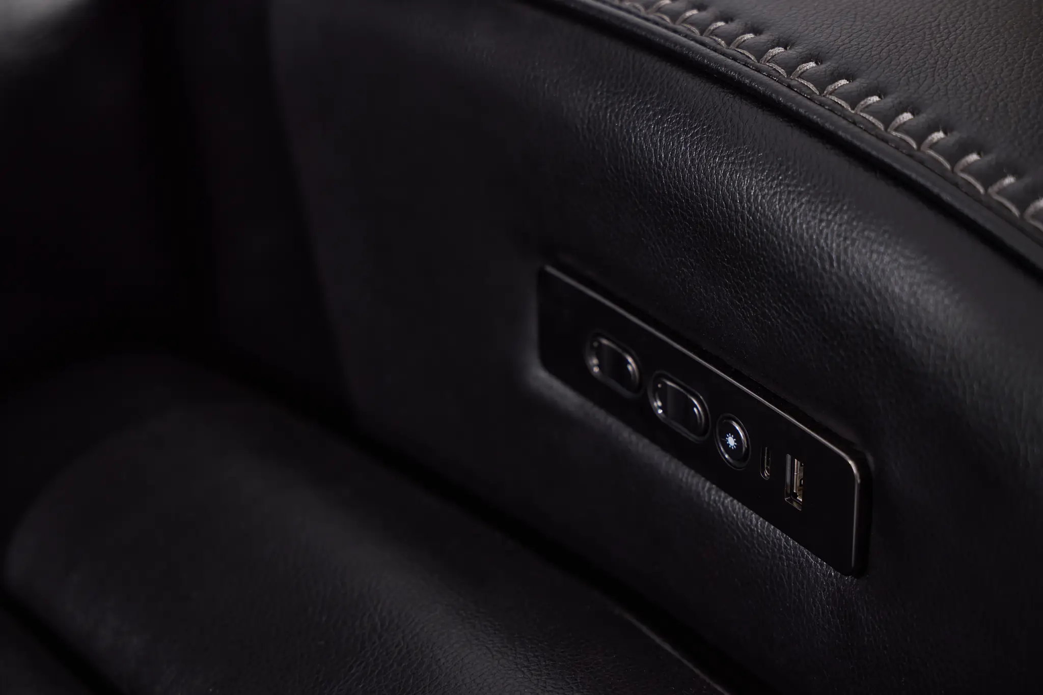 Omega Black Micro Power Reclining Console Loveseat Omega Black Micro Power Reclining Console Loveseat