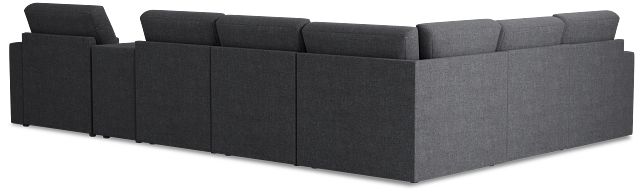 Citymod Dark Gray Fabric Large Right Chaise Sectional With Storage Console