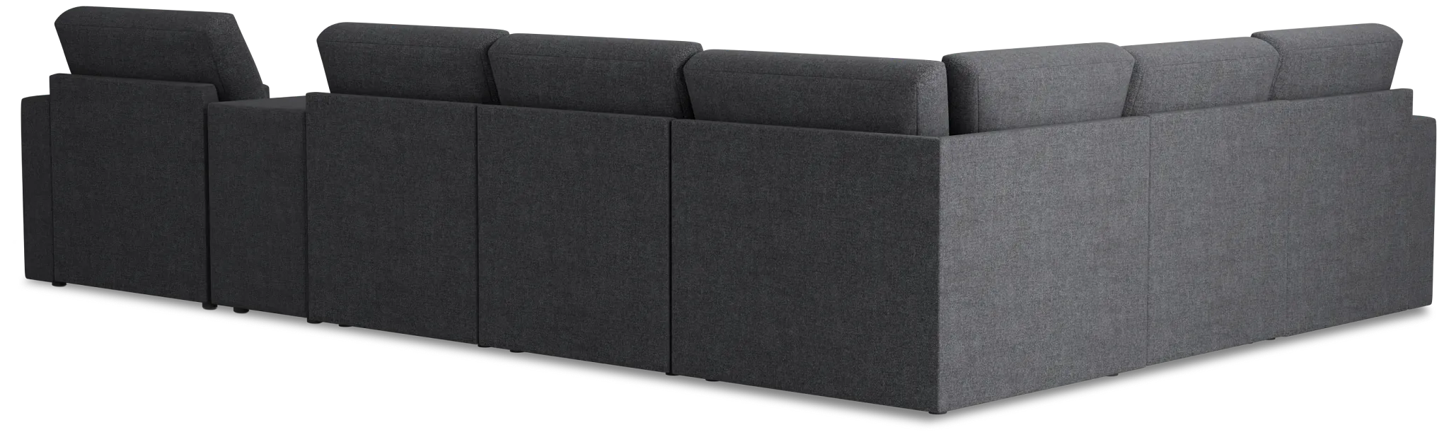 Citymod Dark Gray Fabric Large Right Chaise Sectional With Storage Console