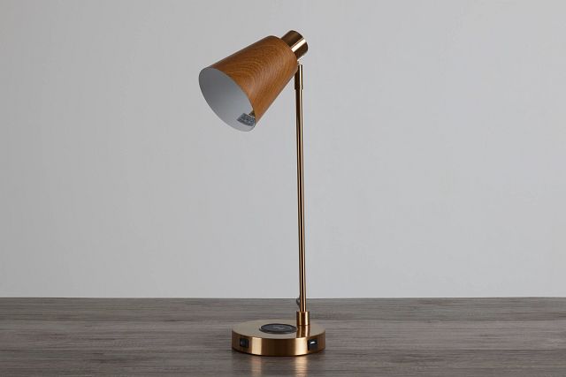 June Gold Wood Table Lamp (0)