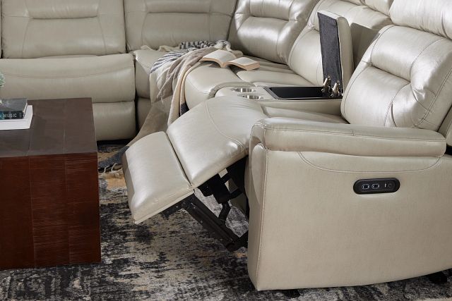 Toby Light Gray Micro Medium Dual Power 2-arm Reclining Sectional