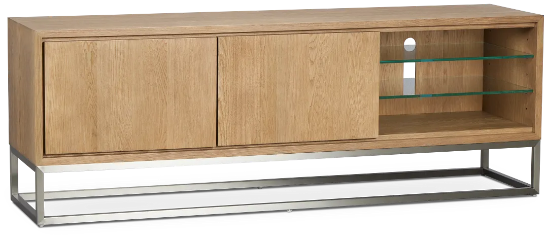 Haven Light Tone 74" Tv Stand With Metal Base