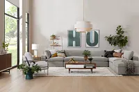 Destin Maguire Gray Fabric 6-piece Pit Sectional