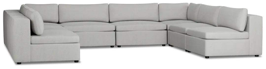 Destin Sutton Gray Fabric 8-piece Modular Sectional