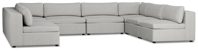 Destin Sutton Gray Fabric 8-piece Modular Sectional