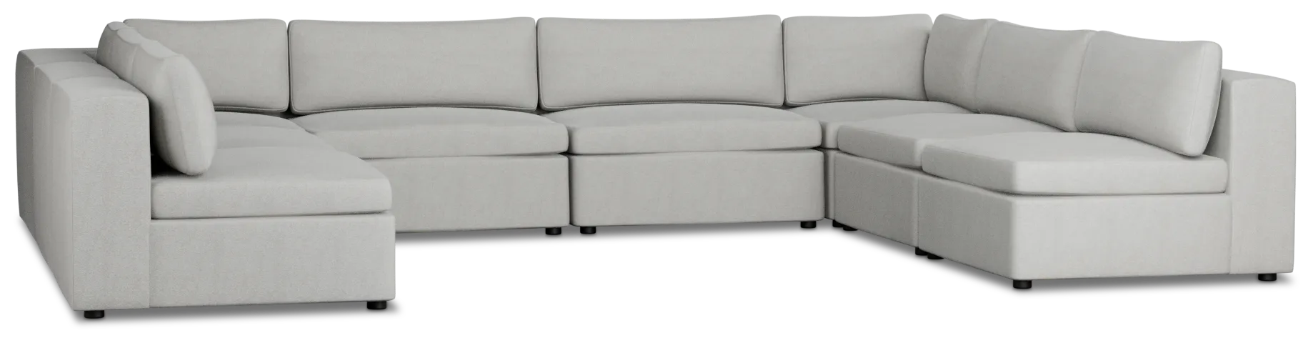 Destin Sutton Gray Fabric 8-piece Modular Sectional