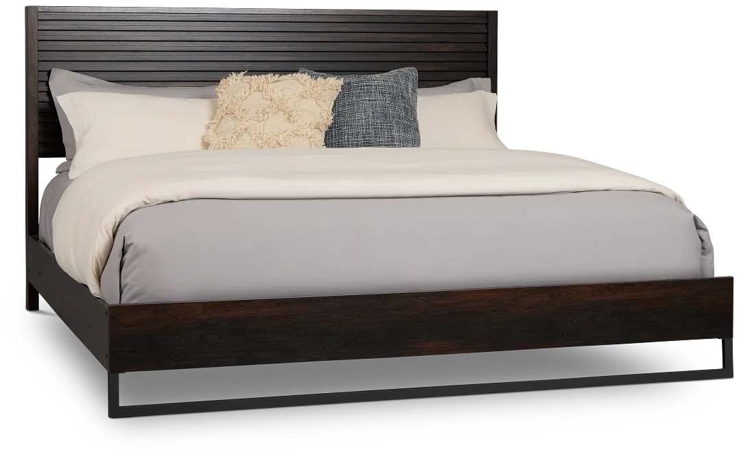 Perry Dark Tone Panel Bed